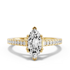 Image for Marquise Vintage Basket Ring with Cathedral Pave band
