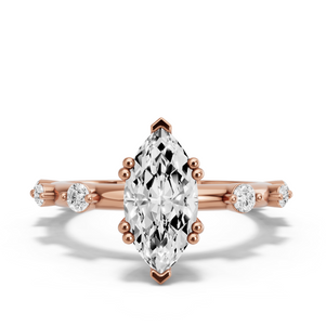 Image for Marquise Vintage Basket Ring with Floating Station band