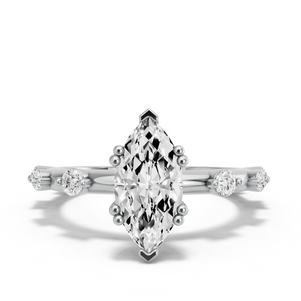 Image for Marquise Vintage Basket Ring with Floating Station band