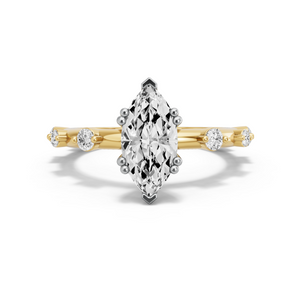 Image for Marquise Vintage Basket Ring with Floating Station band