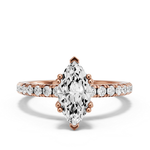Image for Marquise Vintage Basket Ring with French Pave band