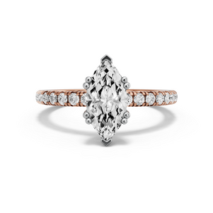 Image for Marquise Vintage Basket Ring with French Pave band