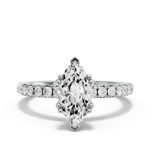 Image for Marquise Vintage Basket Ring with French Pave band
