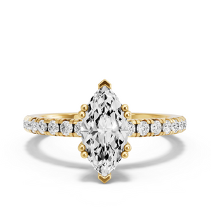 Image for Marquise Vintage Basket Ring with French Pave band
