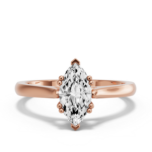 Image for Marquise Vintage Basket Ring with Knife Edge Cathedral band
