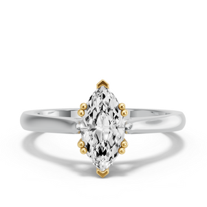 Image for Marquise Vintage Basket Ring with Knife Edge Cathedral band