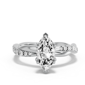 Image for Marquise Vintage Basket Ring with Rope Pave band