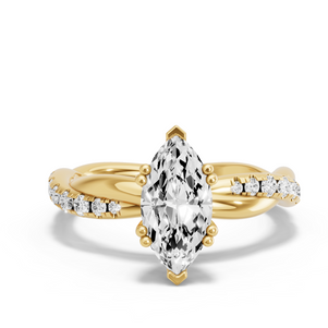 Image for Marquise Vintage Basket Ring with Rope Pave band