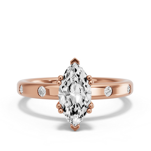 Image for Marquise Vintage Basket Ring with Sleek Accent band