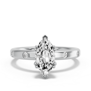 Image for Marquise Vintage Basket Ring with Sleek Accent band