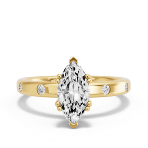 Image for Marquise Vintage Basket Ring with Sleek Accent band