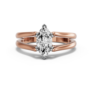 Image for Marquise Vintage Basket Ring with Split Ring Solitaire band