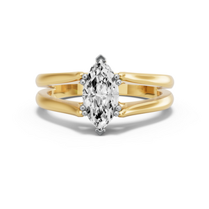 Image for Marquise Vintage Basket Ring with Split Ring Solitaire band