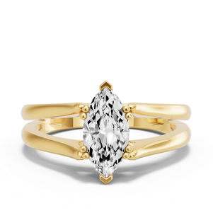 Image for Marquise Vintage Basket Ring with Split Ring Solitaire band