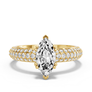Image for Marquise Vintage Basket Ring with Triple Row Pave band