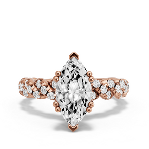 Image for Marquise Vintage Basket Ring with Twist Pave band