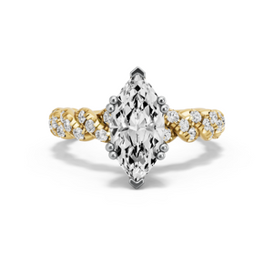 Image for Marquise Vintage Basket Ring with Twist Pave band