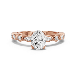Image for Oval Vintage Basket Ring with Alternating Marquise band