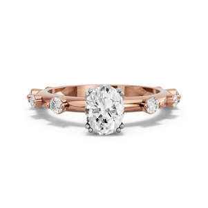 Image for Oval Vintage Basket Ring with Floating Station band