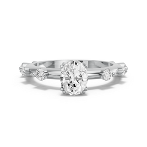 Image for Oval Vintage Basket Ring with Floating Station band