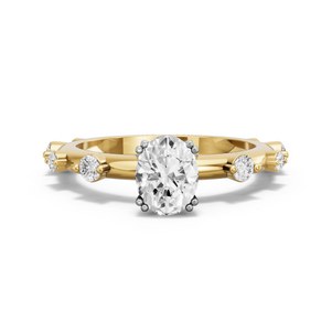 Image for Oval Vintage Basket Ring with Floating Station band