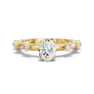 Image for Oval Vintage Basket Ring with Floating Station band