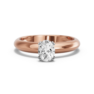 Image for Oval Vintage Basket Ring with Knife Edge Solitaire band