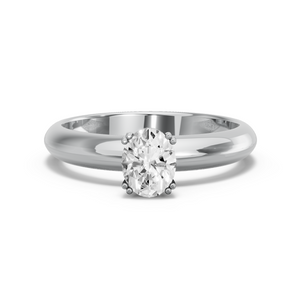 Image for Oval Vintage Basket Ring with Knife Edge Solitaire band