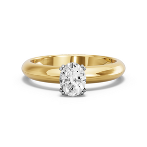 Image for Oval Vintage Basket Ring with Knife Edge Solitaire band