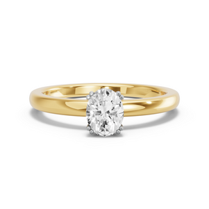 Image for Oval Vintage Basket Ring with Solitaire band