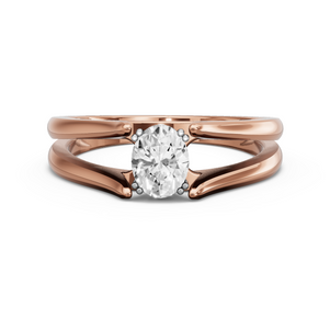 Image for Oval Vintage Basket Ring with Split Ring Solitaire band
