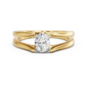 Image for Oval Vintage Basket Ring with Split Ring Solitaire band
