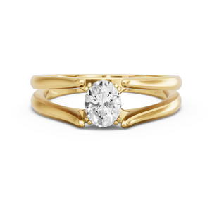 Image for Oval Vintage Basket Ring with Split Ring Solitaire band