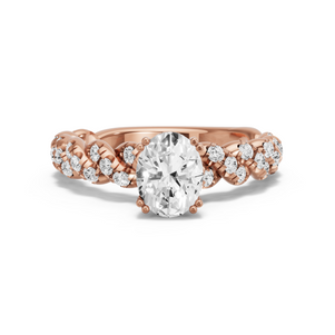 Image for Oval Vintage Basket Ring with Twist Pave band