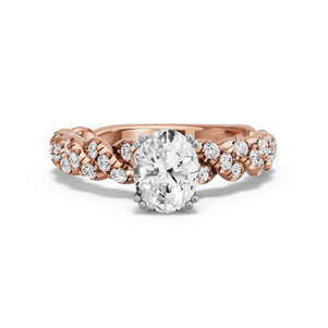 Image for Oval Vintage Basket Ring with Twist Pave band