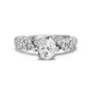 Image for Oval Vintage Basket Ring with Twist Pave band