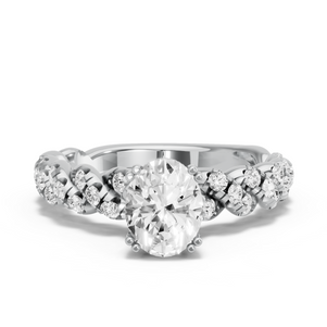 Image for Oval Vintage Basket Ring with Twist Pave band