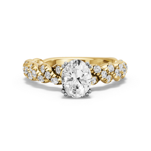 Image for Oval Vintage Basket Ring with Twist Pave band