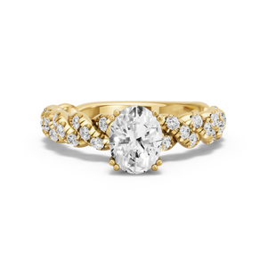 Image for Oval Vintage Basket Ring with Twist Pave band