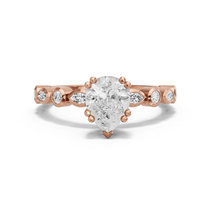Image for Pear Vintage Basket Ring with Alternating Marquise band