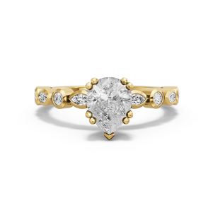 Image for Pear Vintage Basket Ring with Alternating Marquise band