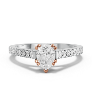 Image for Pear Vintage Basket Ring with Cathedral Pave band