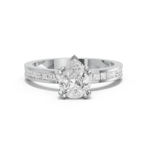Image for Pear Vintage Basket Ring with Channel band