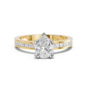 Image for Pear Vintage Basket Ring with Channel band