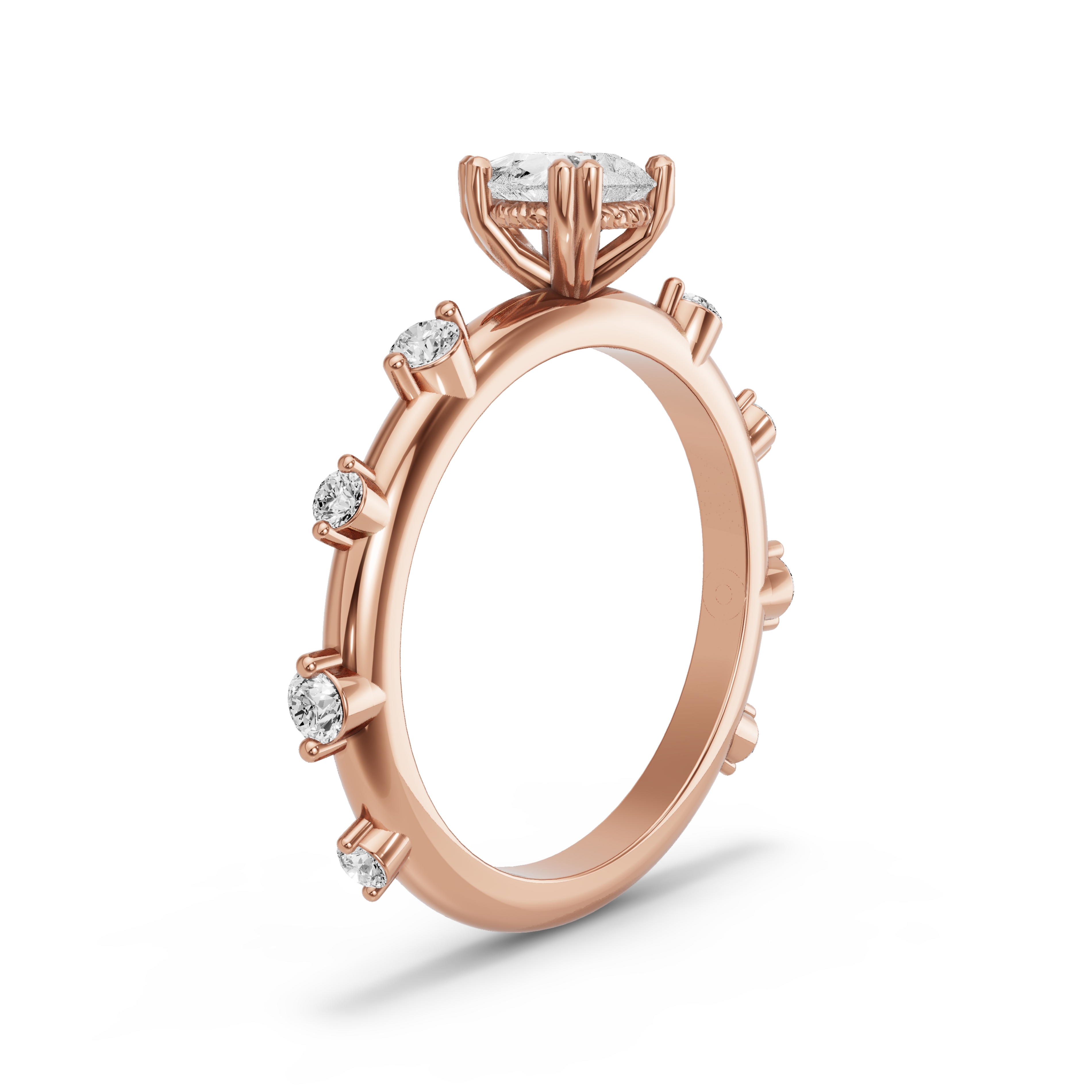Image for pear-vintage-basket-ring-with-floating-station-band-in-10k-rose-gold