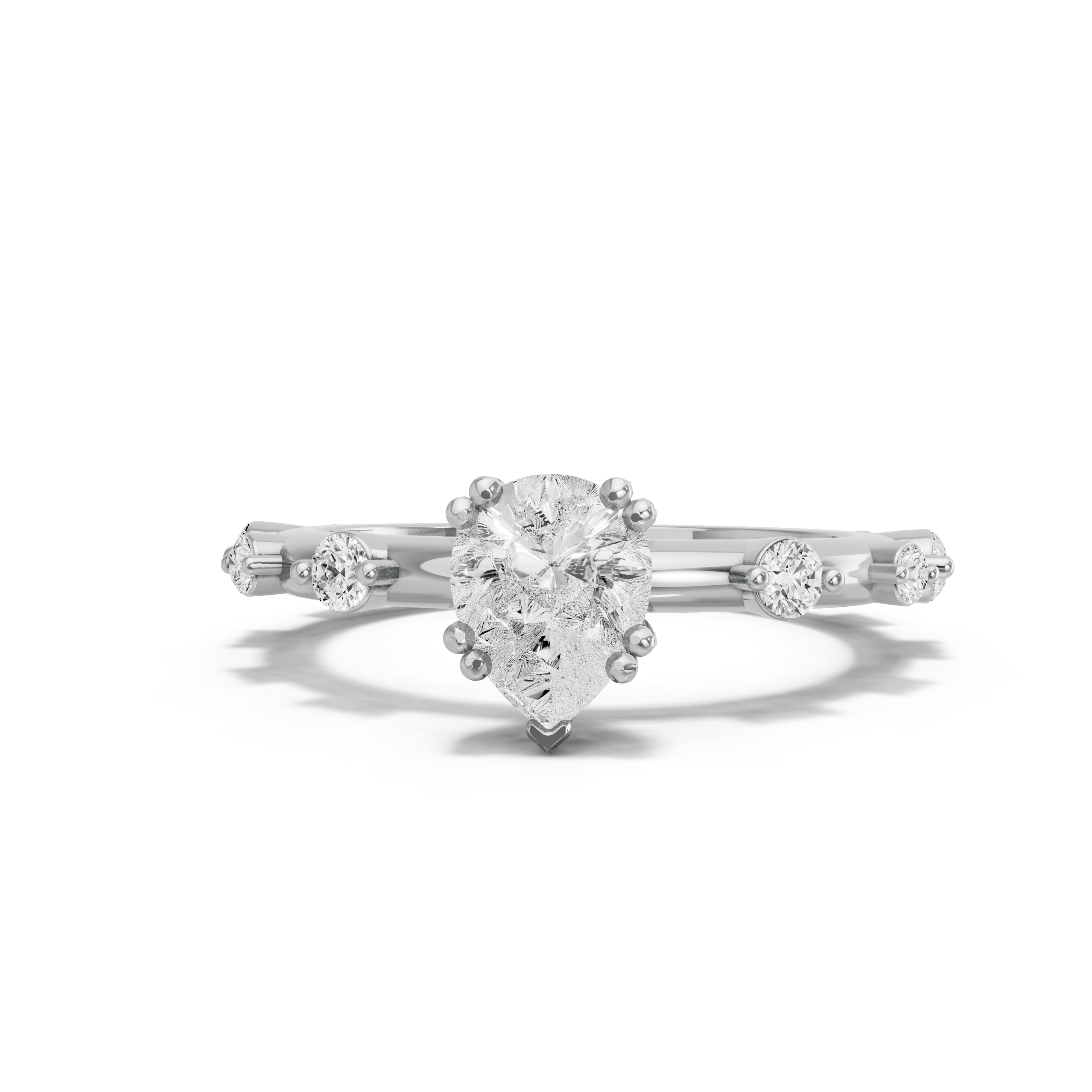 Image for pear-vintage-basket-ring-with-floating-station-band-in-10k-white-gold