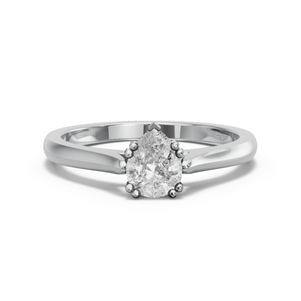 Image for Pear Vintage Basket Ring with Knife Edge Cathedral band