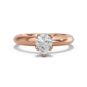 Image for Pear Vintage Basket Ring with Knife Edge Solitaire band in 18K Rose Gold