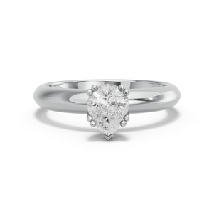 Image for Pear Vintage Basket Ring with Knife Edge Solitaire band