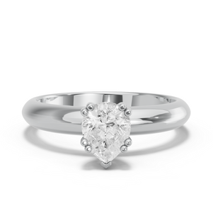 Image for Pear Vintage Basket Ring with Knife Edge Solitaire band